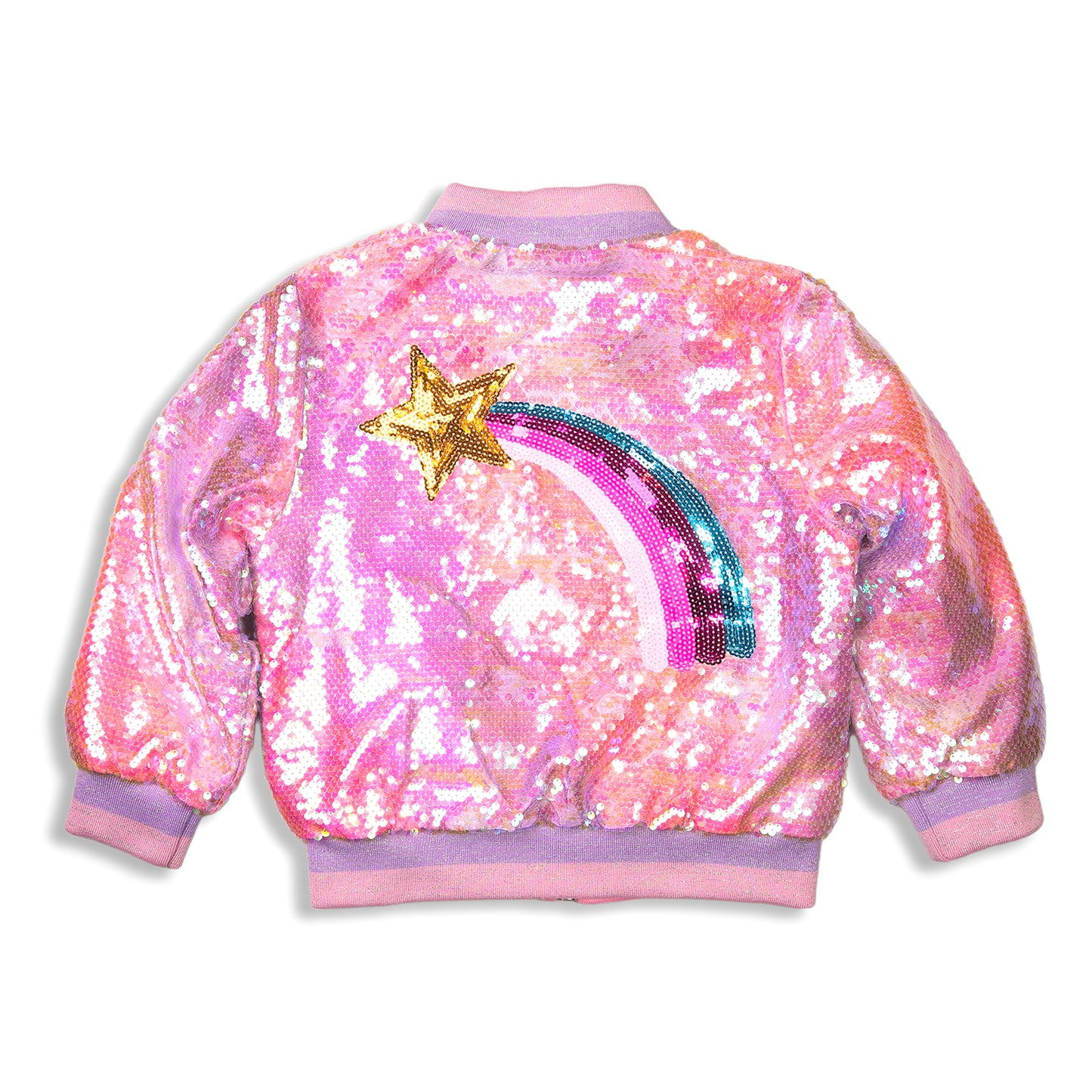 SHOOTING STAR PINK OMBRE SEQUIN COAT