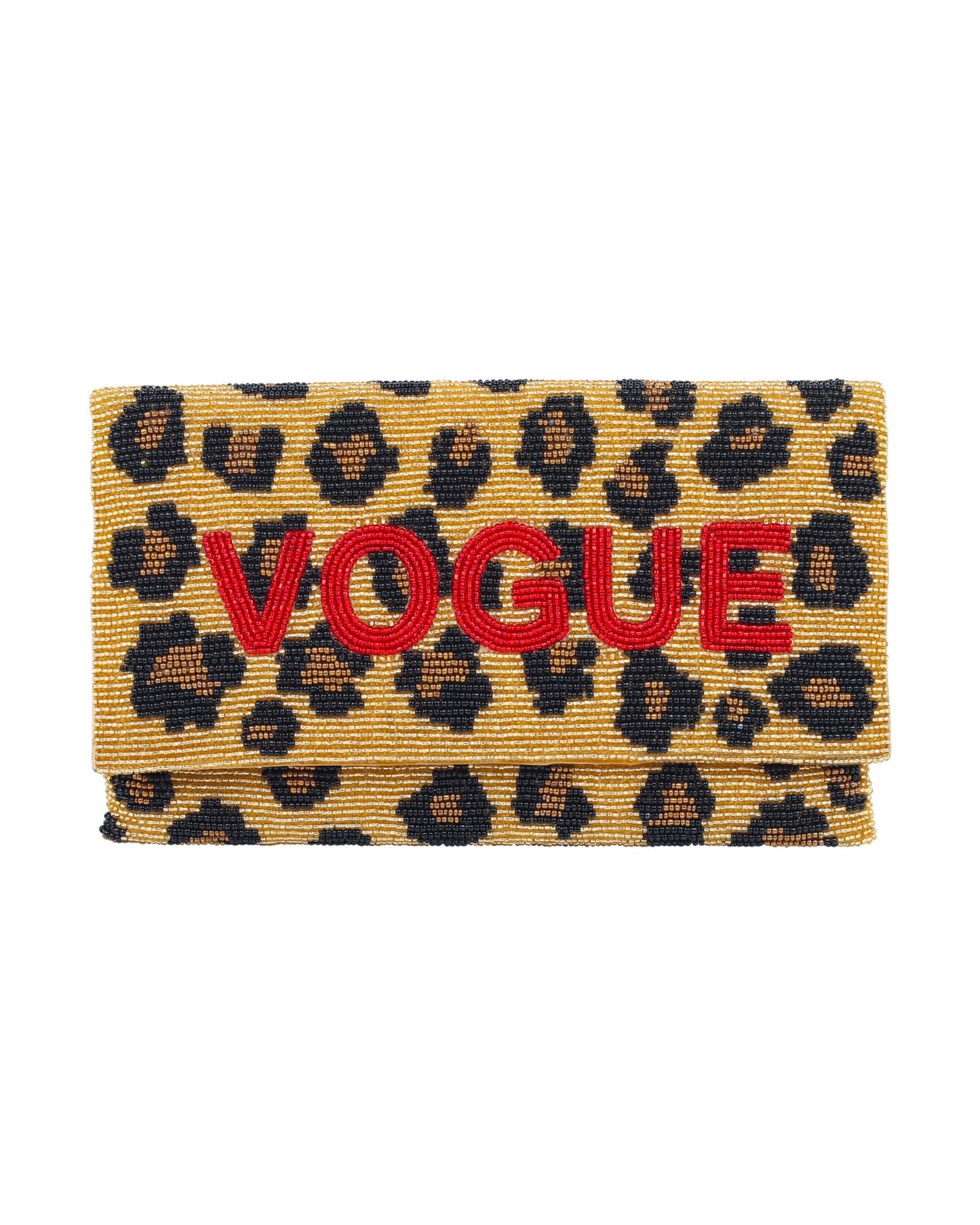 Leopard Print Fold Over Clutch