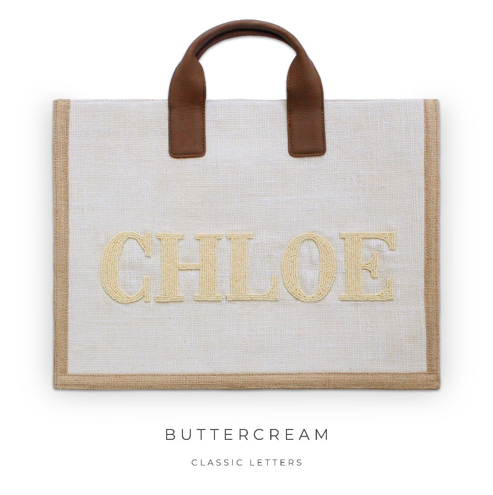 Structured Tote Bag with Name
