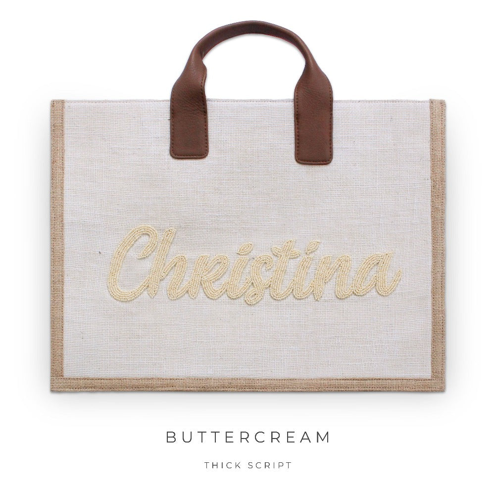 Structured Tote Bag with Name