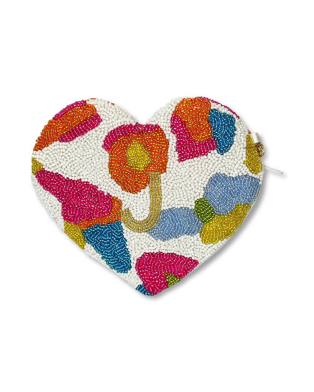 HEART COIN PURSE FLORAL LEOPARD - GIRLS
