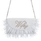 HALF MOON FEATHER CLUTCH