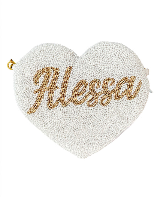 MRS X WITH LOVE KIDS HEART NAME BAG