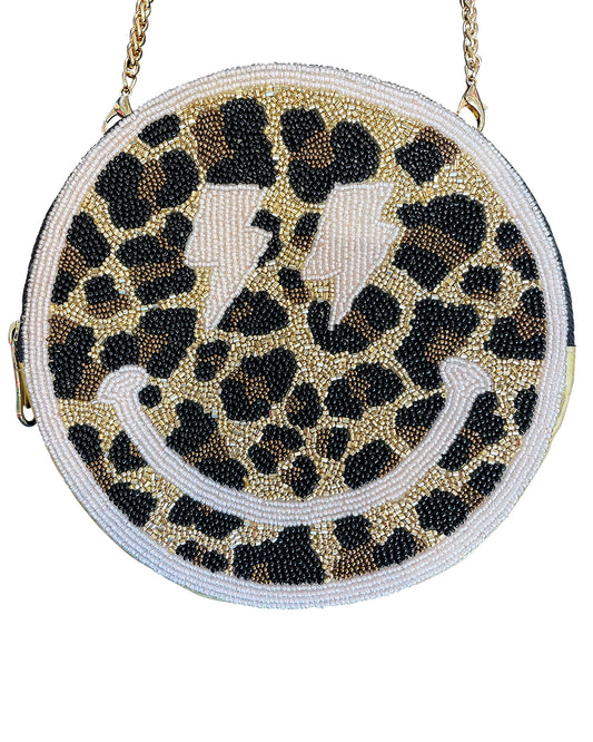 SMILEY BAG LEOPARD AND LIGHTNEING BOLTS