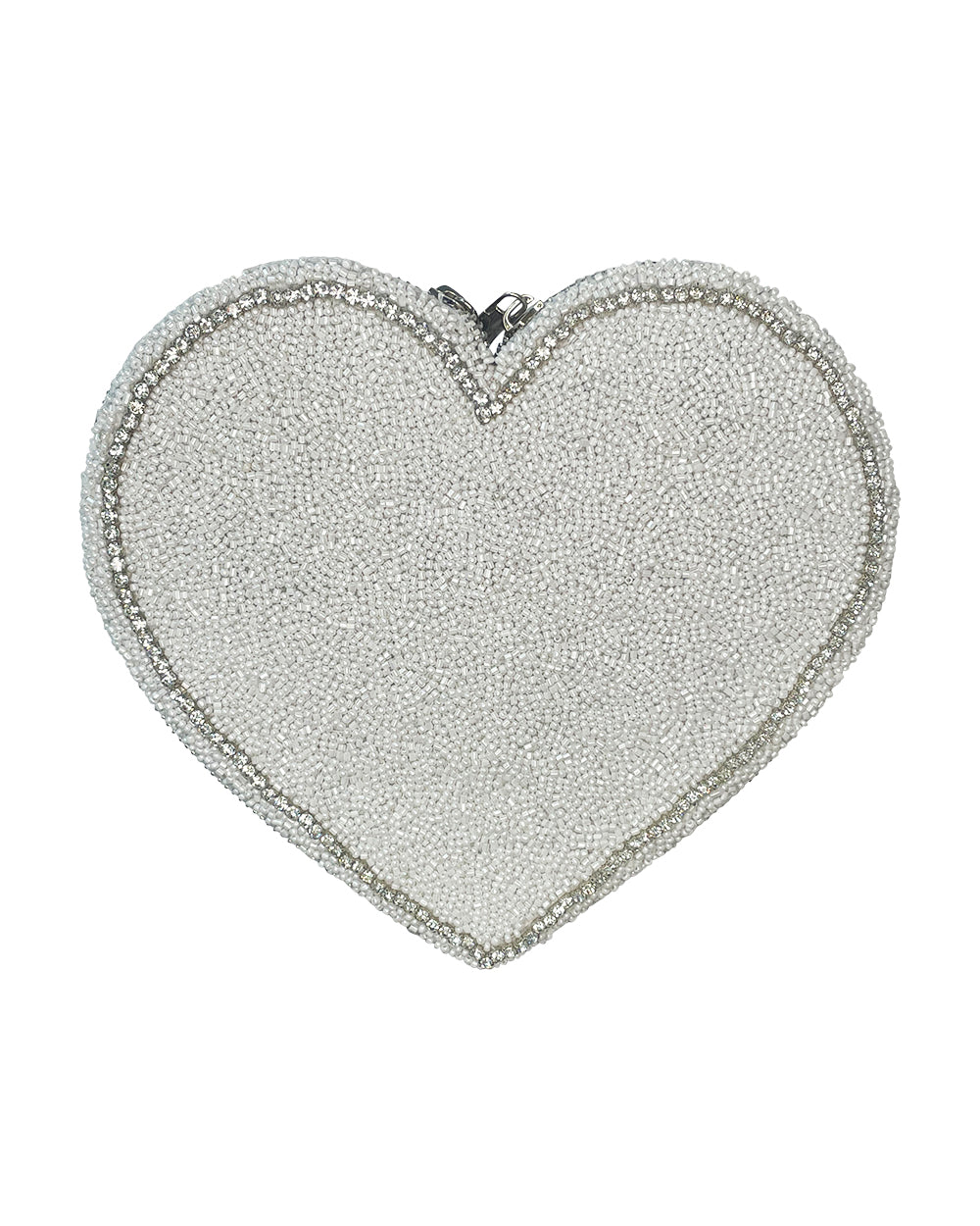 HEART BRIDAL BAG WHITE AND DIAMONTE