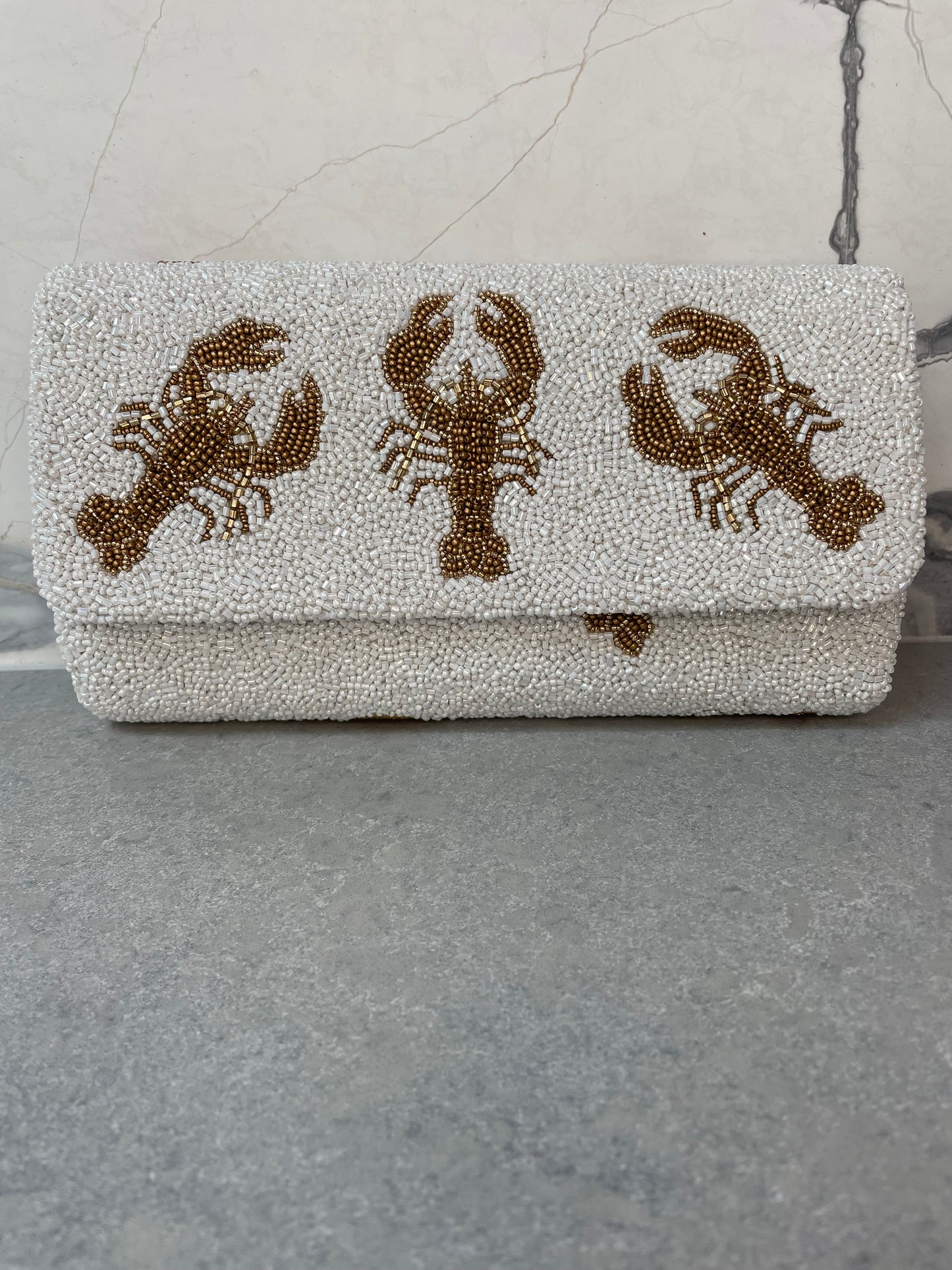 LOBSTER BAG WHITE AND GOLD