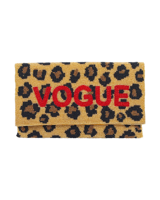 Leopard Print Fold Over Clutch