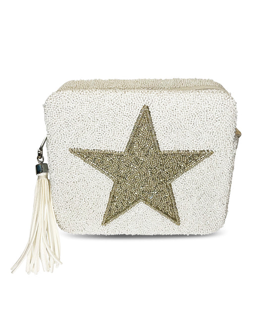 BOX BAG WHITE AND SILVER STAR
