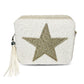 BOX BAG WHITE AND SILVER STAR